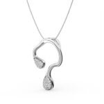 Gold Drop Pendant with Diamond Accents