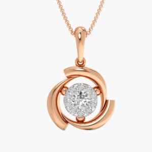 Solitaire Swirl Diamond Pendant