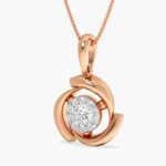 Solitaire Swirl Diamond Pendant