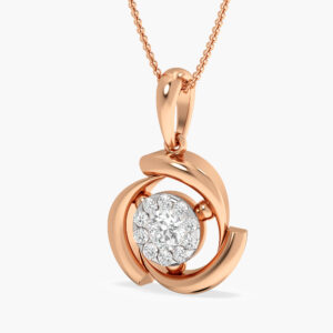 Solitaire Swirl Diamond Pendant