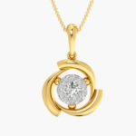 Solitaire Swirl Diamond Pendant