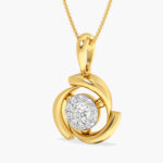 Solitaire Swirl Diamond Pendant