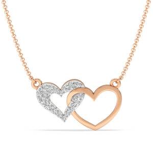 Interlocked Hearts Diamond Pendant