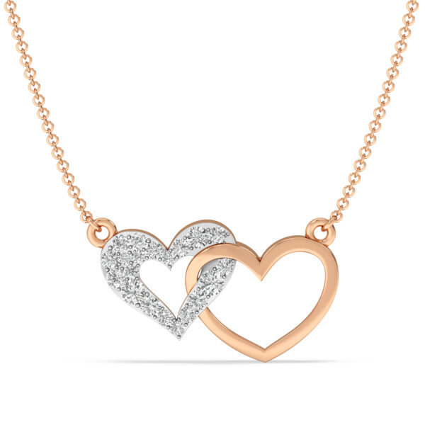 Interlocked Hearts Diamond Pendant