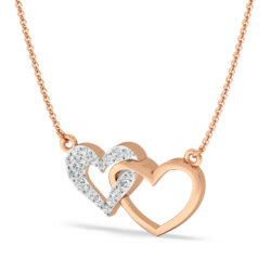 Interlocked Hearts Diamond Pendant