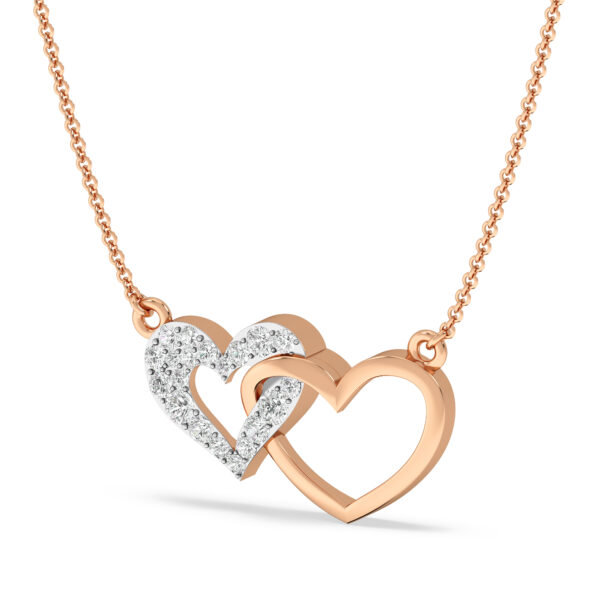 Interlocked Hearts Diamond Pendant