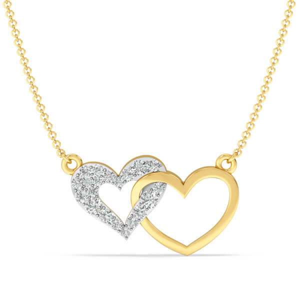 Interlocked Hearts Diamond Pendant