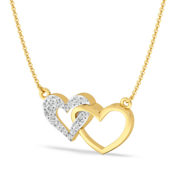 Interlocked Hearts Diamond Pendant