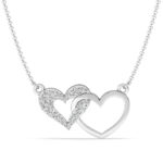Interlocked Hearts Diamond Pendant