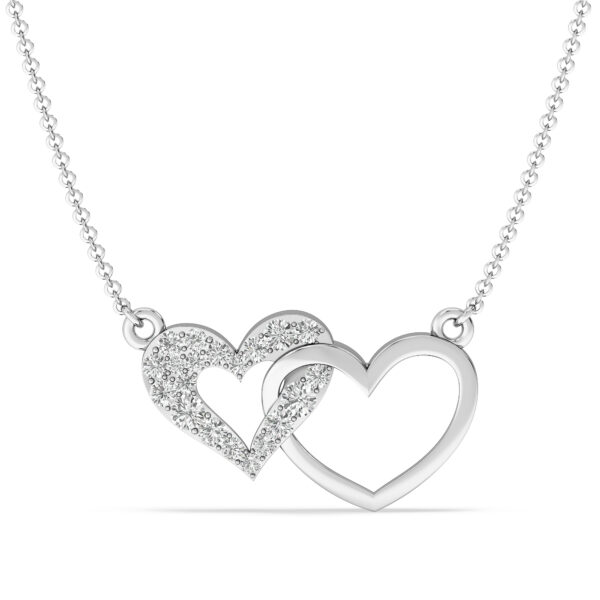 Interlocked Hearts Diamond Pendant