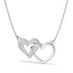 Interlocked Hearts Diamond Pendant