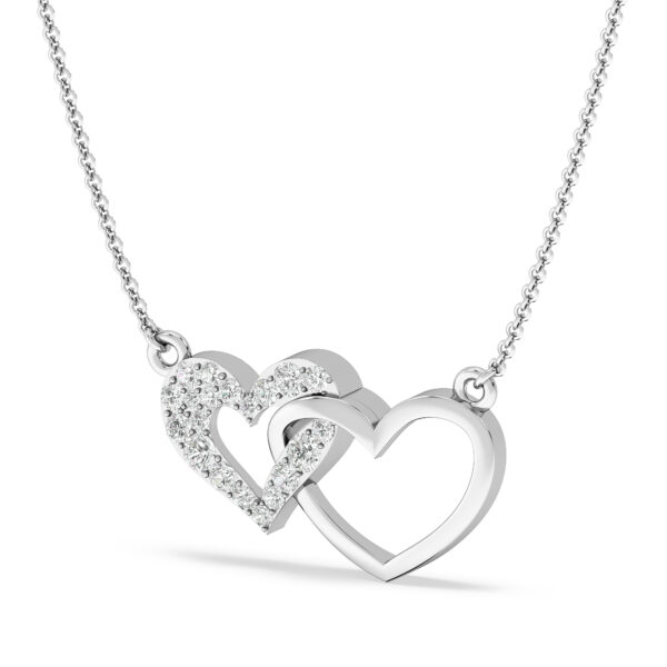 Interlocked Hearts Diamond Pendant