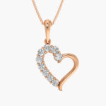 Romantic Gold Heart Pendant With Diamonds