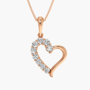 Romantic Gold Heart Pendant With Diamonds