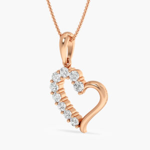 Romantic Gold Heart Pendant With Diamonds