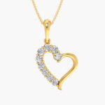 Romantic Gold Heart Pendant With Diamonds