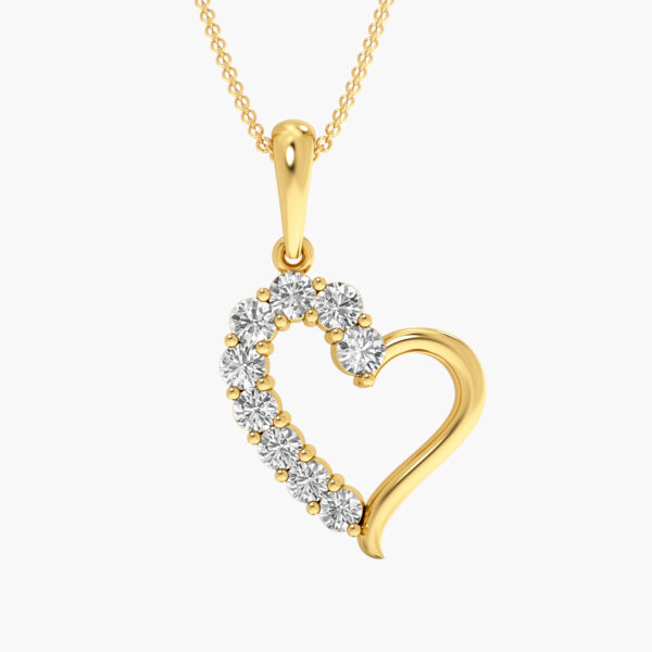 Romantic Gold Heart Pendant With Diamonds