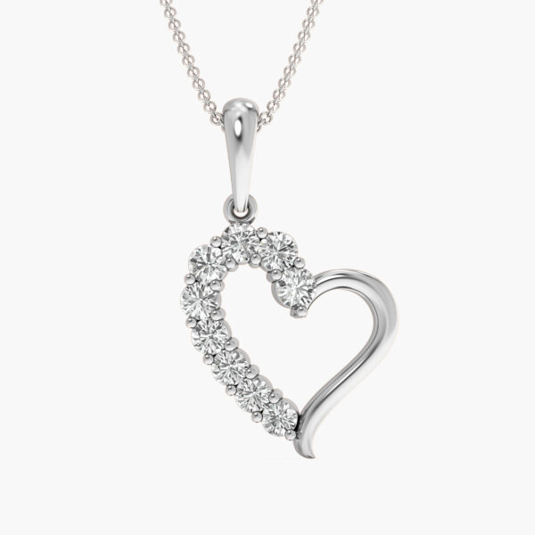 Romantic Gold Heart Pendant With Diamonds