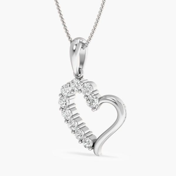 Romantic Gold Heart Pendant With Diamonds
