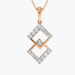 Geometric Interlocked Triangle Diamond Pendant