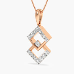 Geometric Interlocked Triangle Diamond Pendant