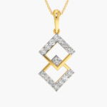Geometric Interlocked Triangle Diamond Pendant