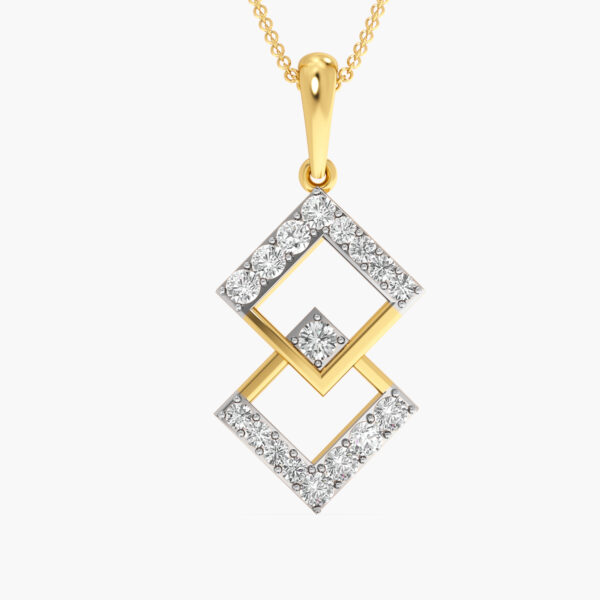 Geometric Interlocked Triangle Diamond Pendant