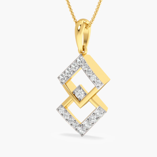 Geometric Interlocked Triangle Diamond Pendant