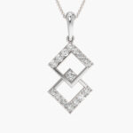 Geometric Interlocked Triangle Diamond Pendant