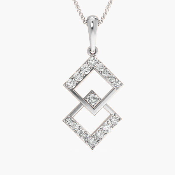 Geometric Interlocked Triangle Diamond Pendant