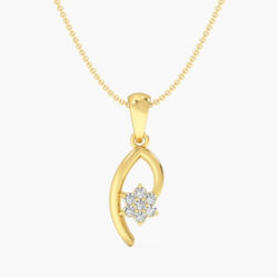 Floral Diamond Gold Pendant For Pendant