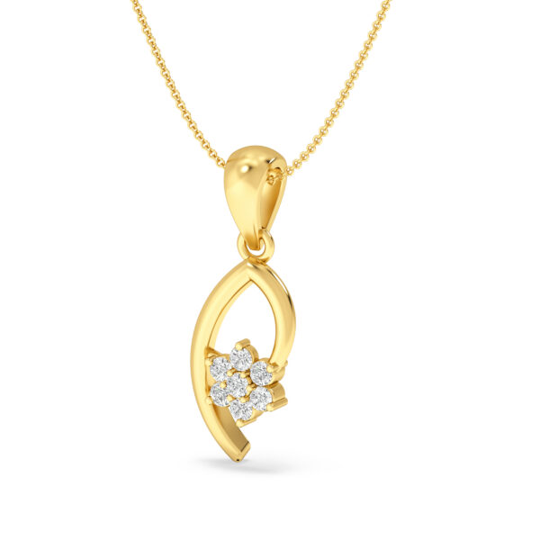Floral Diamond Gold Pendant For Pendant