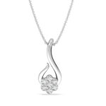 Golden Flame Pendant With Floral Diamonds