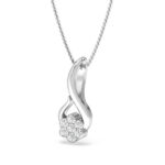 Golden Flame Pendant With Floral Diamonds
