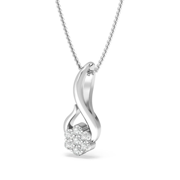 Golden Flame Pendant With Floral Diamonds