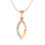 Leaf Shape Diamond Gold Pendant