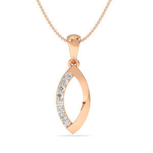 Leaf Shape Diamond Gold Pendant