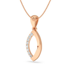 Leaf Shape Diamond Gold Pendant