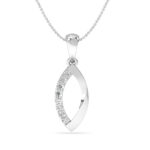 Leaf Shape Diamond Gold Pendant