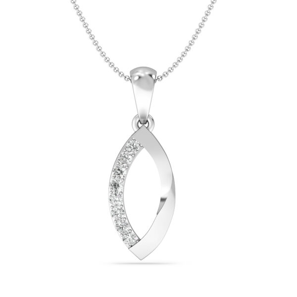 Leaf Shape Diamond Gold Pendant