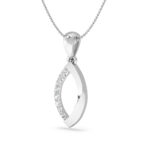 Leaf Shape Diamond Gold Pendant