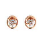 Petal Shine Rose Gold Earrings Diamond Studs