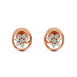 Petal Shine Rose Gold Earrings Diamond Studs