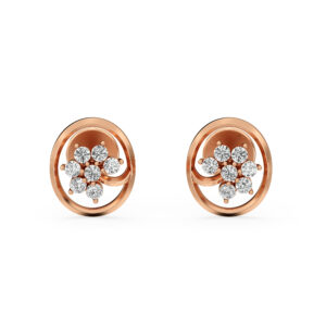 Petal Shine Rose Gold Earrings Diamond Studs
