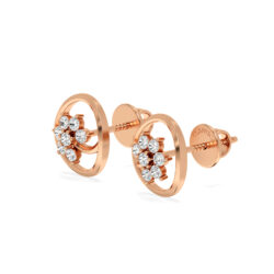 Petal Shine Rose Gold Earrings Diamond Studs