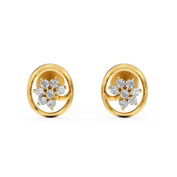 Petal Shine Rose Gold Earrings Diamond Studs