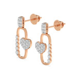 Heart Link Diamond Drop Earrings