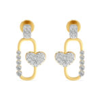 Heart Link Diamond Drop Earrings