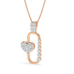 ForeverLinked-Heart And Sparkle Pendant In Warm Gold Diamond
