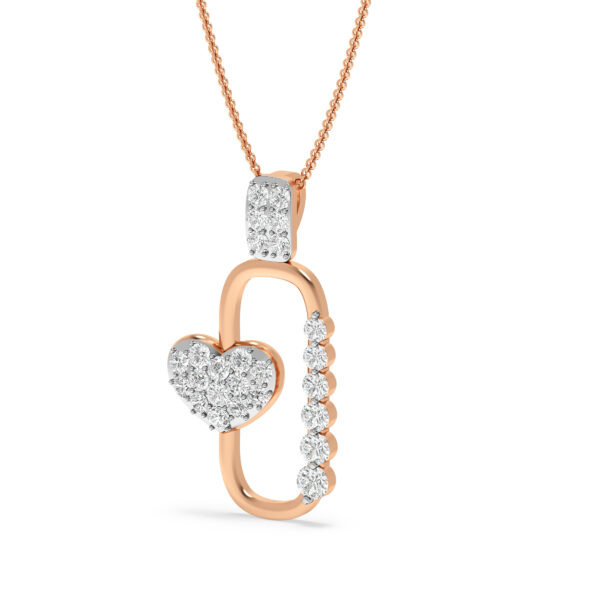 ForeverLinked-Heart And Sparkle Pendant In Warm Gold Diamond